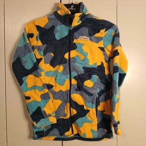 Columbia Boys 10-12 Medium Camo Fleece Jacket (0642N7)